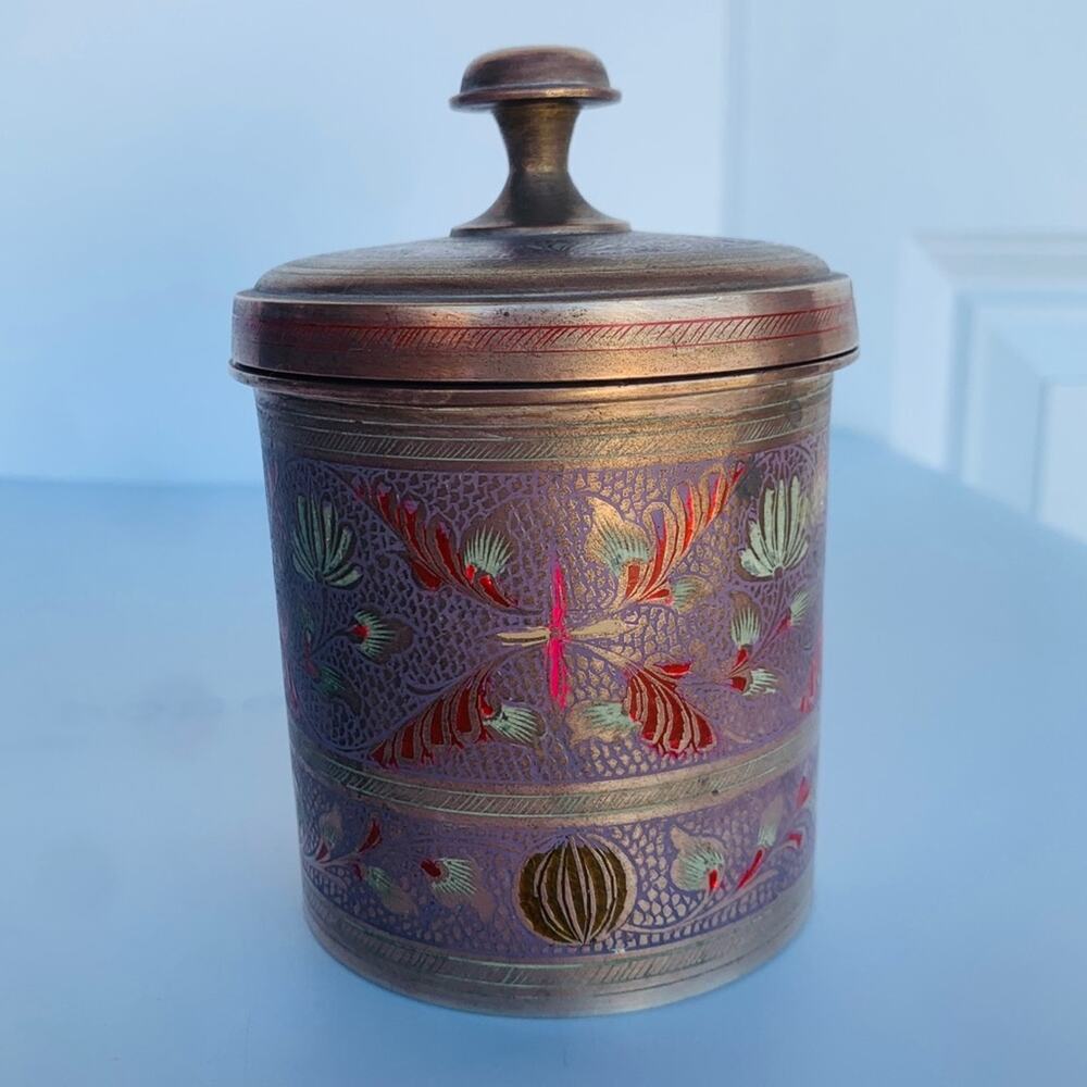 Vintage Benares Brass Jar
